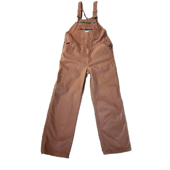 liberty Other - Rare Liberty Mens 36x30 Overalls Khaki Brown Denim Bibs USA  Carpenter Cotton